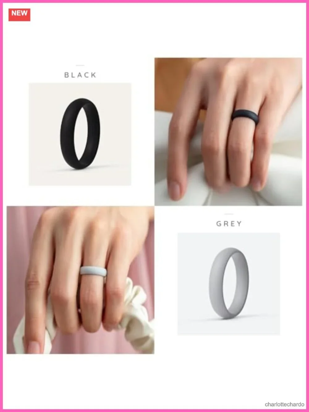 Silicone Bridal Rings Set for Women, Wedding Bands 5.5mm Wide, Pack of 5